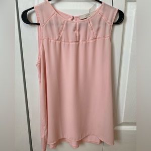 Light Pink LOFT Womens Sleeveless Blouse Size Small Cutout Detail